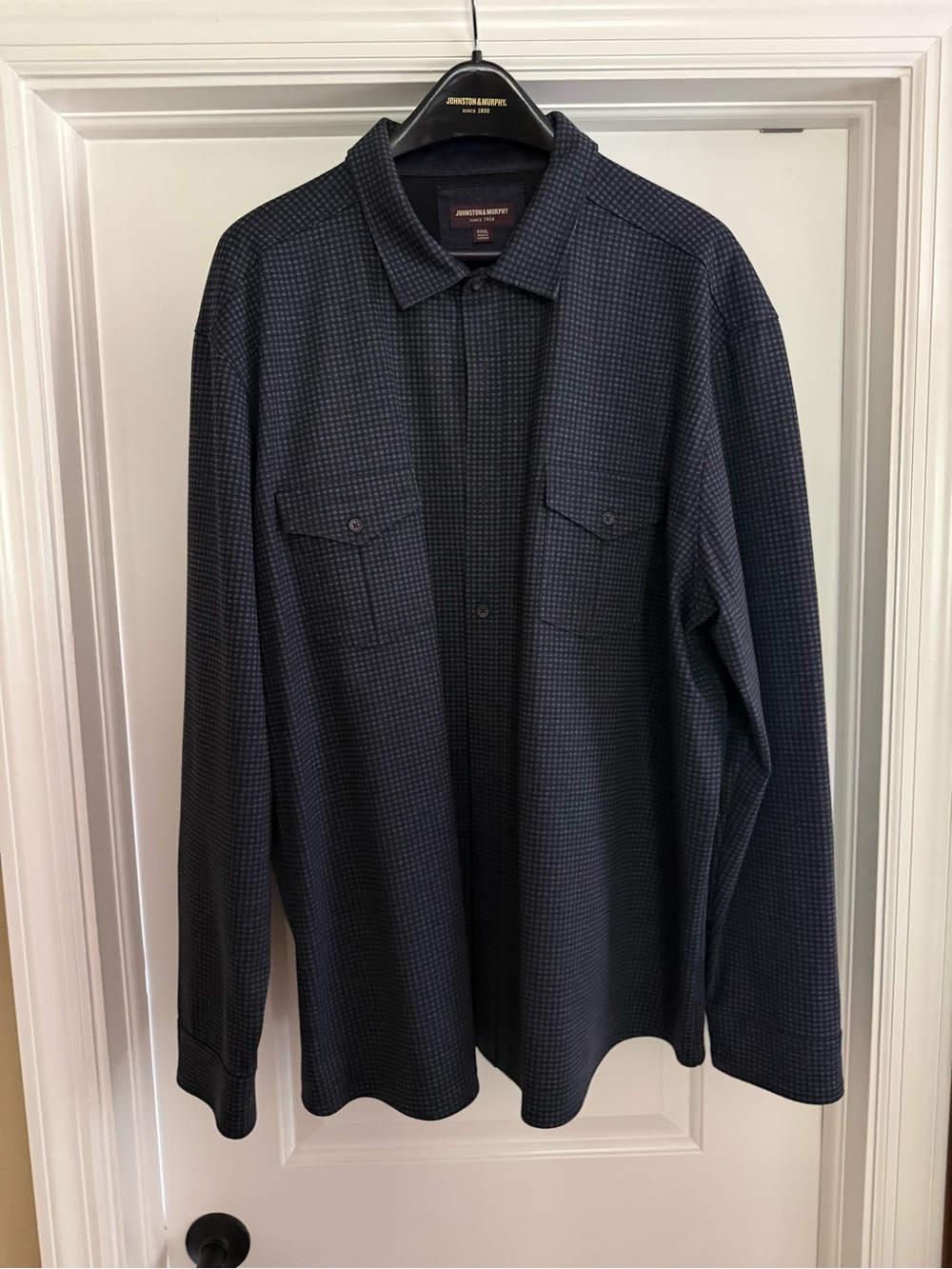 Johnston & Murphy Men's Navy & Gray Patterned Shirt - XXXL